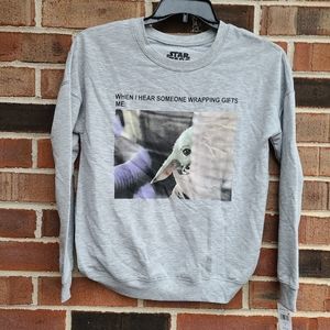 Star Wars Baby Yoda Gray Sweatshirt